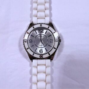 Gossip Silver Dial with White Strap Watch